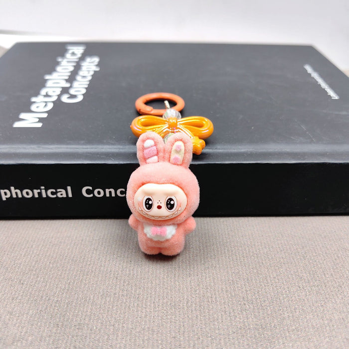 Wholesale Cute Cartoon Flocked bow keychain