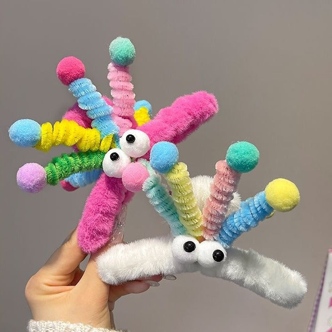 Wholesale Dopamine spring plush hairpin female fun funny shark clip cute hairpin back head updo hair clip headdress