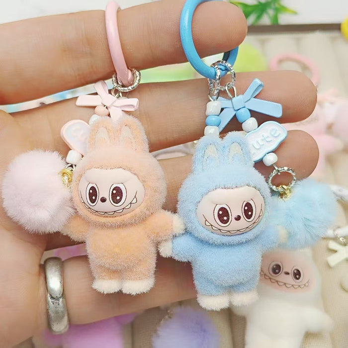 Wholesale Flocked Rabbit Keychain Backpack Charm