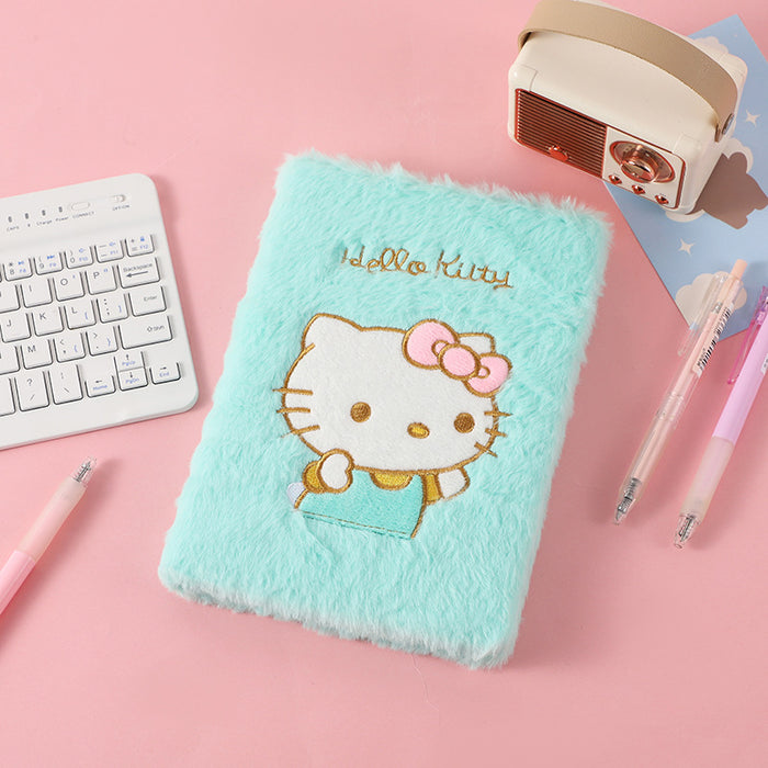 Wholesale Cartoon cat plush notebook new children' s handmade DIY hand ledger cute plush notepad