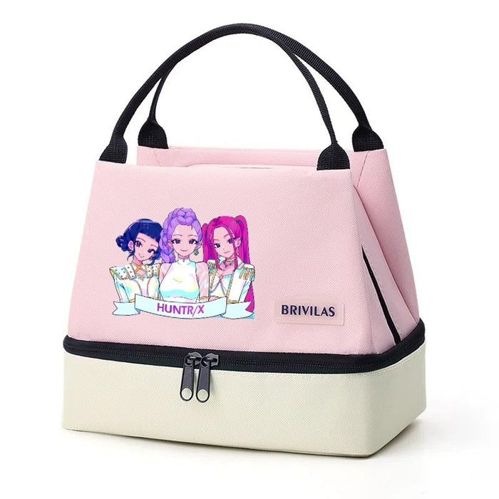 Wholesale Cartoon Cute Colorful Double-Layer Insulated Lunch Bag for Outdoor Use Handbags