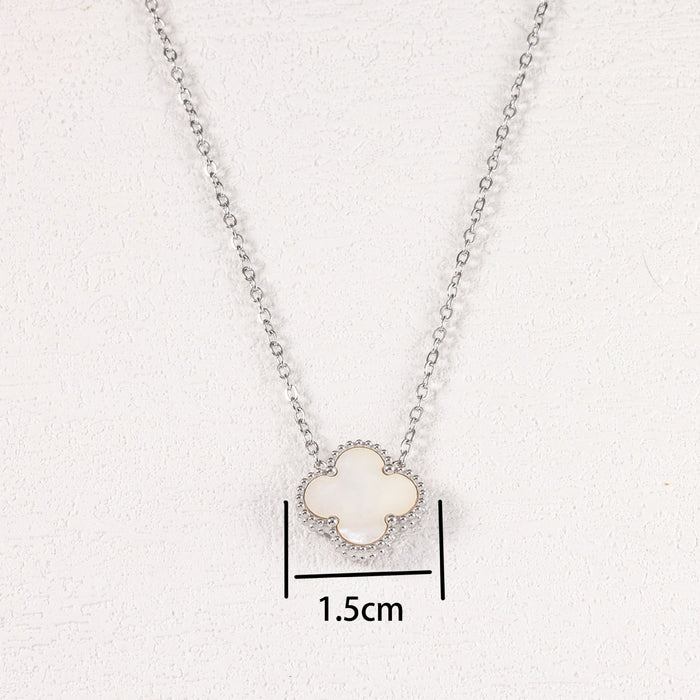 Wholesale Stainless Steel Gold-Plated Four-Leaf Clover Necklace