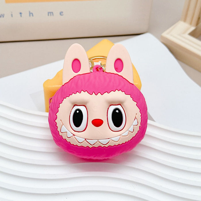 Wholesale Silicone Coin Purse Keychain Portable Round Cartoon Headset Storage Bag Decorative Small Pendant