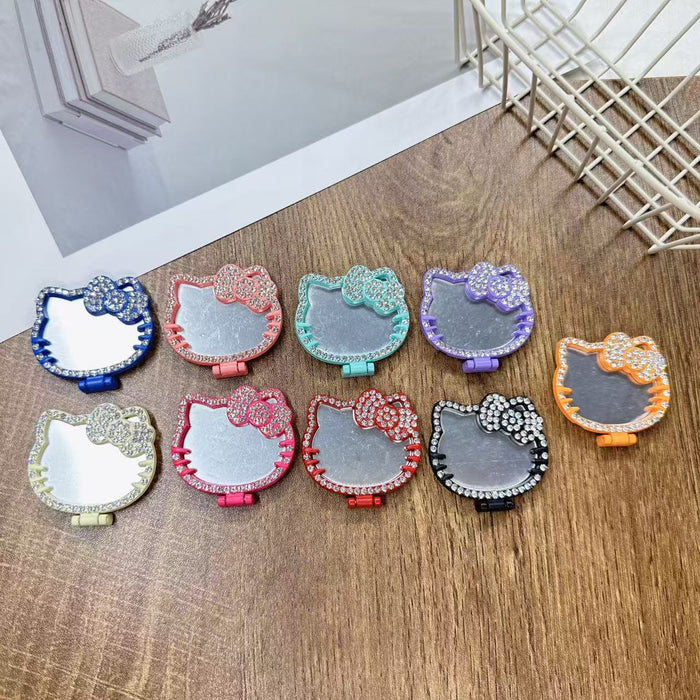 Wholesale Cartoon cat mirror metal phone stand