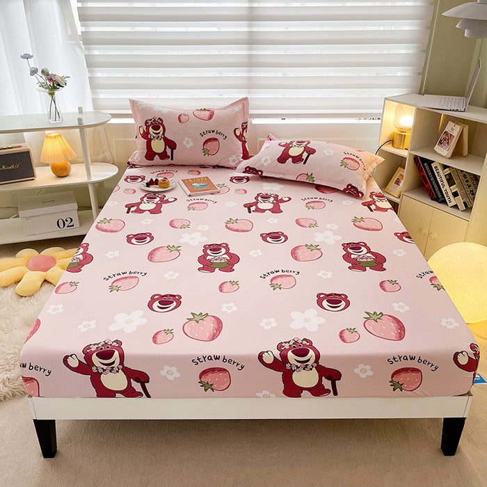 Wholesale A-level Cloud Washed Cotton Cute Cartoon Girl Heart Dormitory Bed Sheets JDC-SEE-AiErMei006