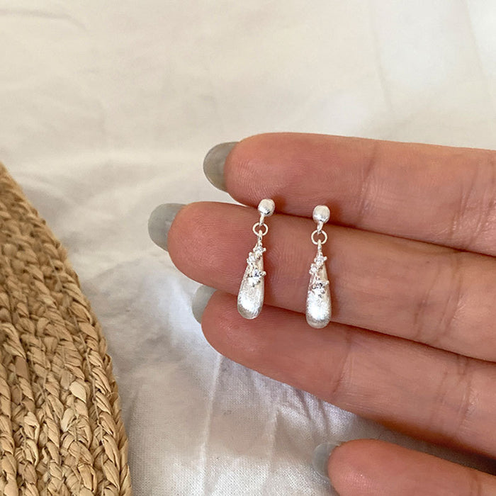 Wholesale Brushed Water Drop Flower Earrings for Women