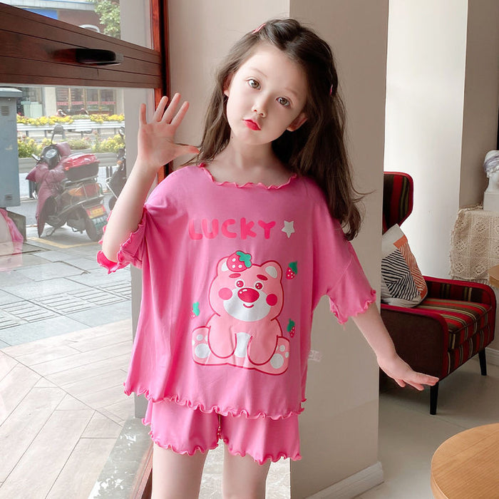 Wholesale Cute Cartoon Children's Home Wear Suits JDC-PJ-XiaoHZ001