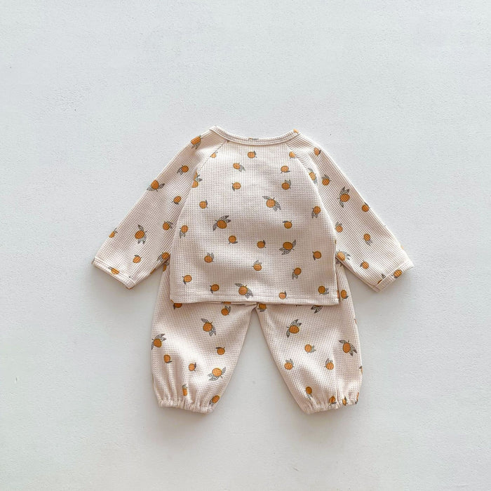 Wholesale Long Sleeve Waffle Top Pants Baby Clothes Set JDC-BC-WeiNiS014