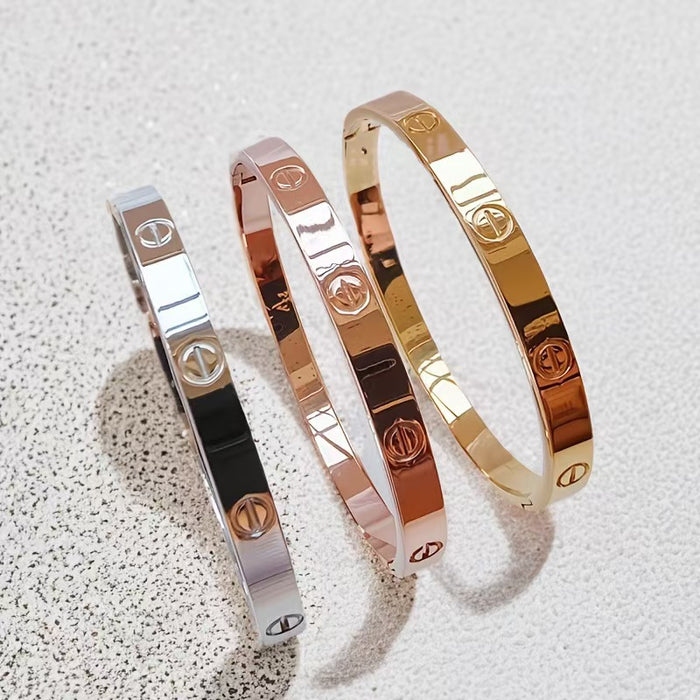 Wholesale Ten Diamond Titanium Steel Bracelet Rose Gold Titanium Steel Hand Ring Hand Jewelry