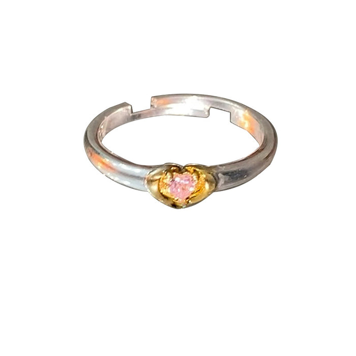 Wholesale Love element ring with an open mouth ring, female fashion personality, niche design, high-end feel, adjustable food ring