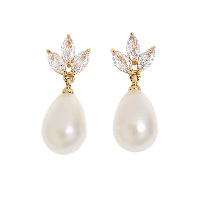 Wholesale Popular Design Trendy Pearl Zircon Earrings Personalized Simple Fashion Earrings Earrings Pendants