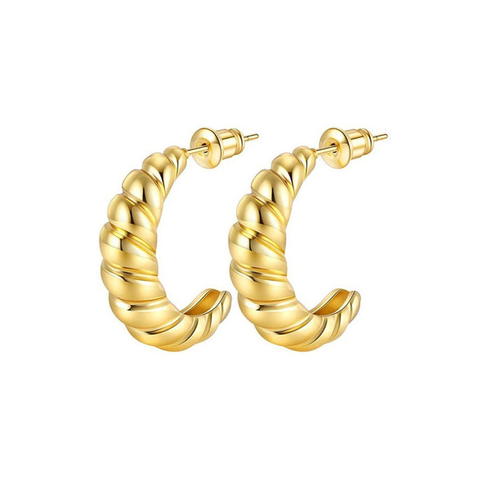 Wholesale Copper plated real gold exaggerated earrings with a high-end feel, trendy geometric earrings, and simple design