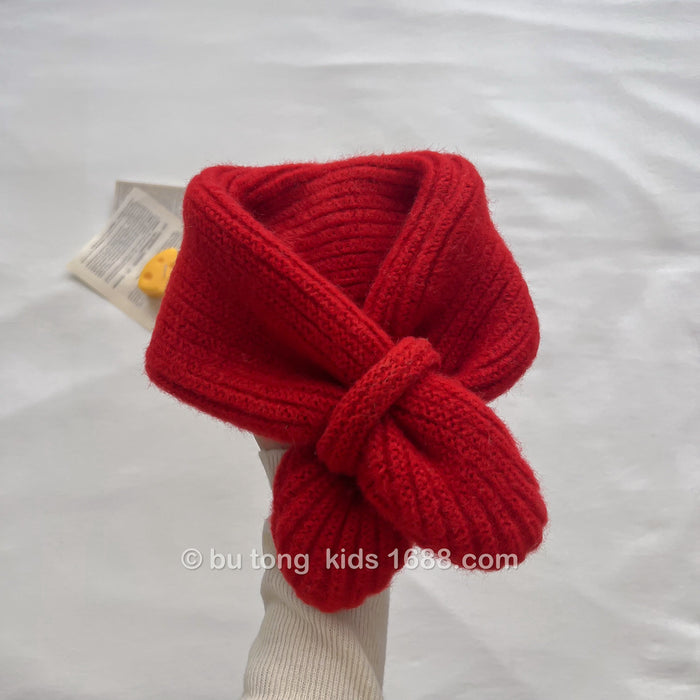 Wholesale Candy Colored Knitted Children's Scarf Neck Warmer Versatile Baby Warm Wool Scarf For Autumn/winter