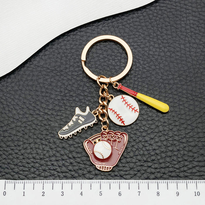 Wholesale Sporty baseball shoes glove metal keychain