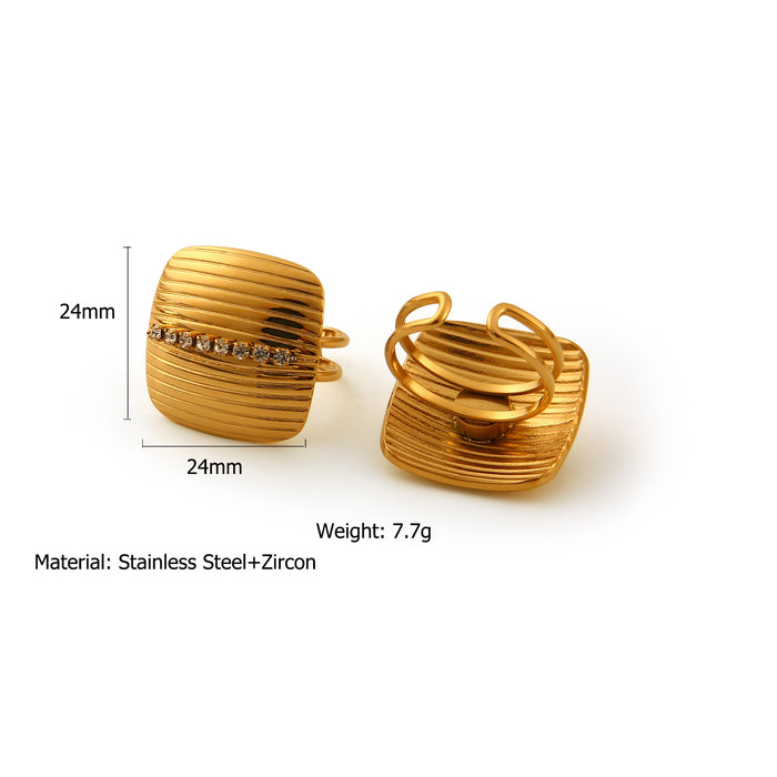 Wholesale Fashionable and flamboyant zircon ring, stainless steel color preservation popular retro women's open mouth ring wholesale