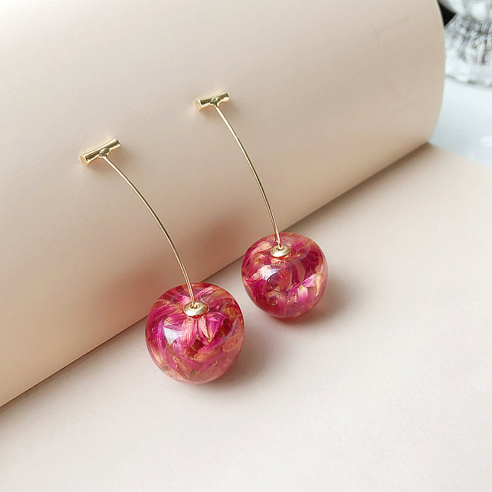 Wholesale Alloy Cherry Earrings Cute Design Fashion Jewelry Accessory