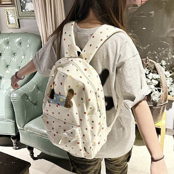 Wholesale Cartoon Cute Backpack Bags Casual Polka Dot Schoolbag Large Capacity
