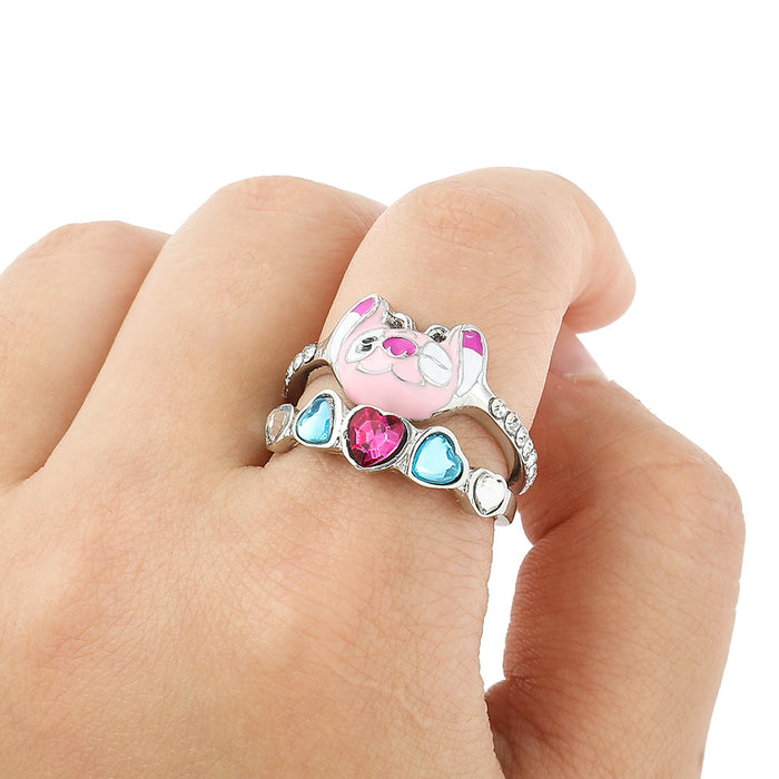 Wholesale Stitch Ring Couples A Pair of Stitch Love Rings Girlfriends Small Gift Ring JDC-RS-BS003