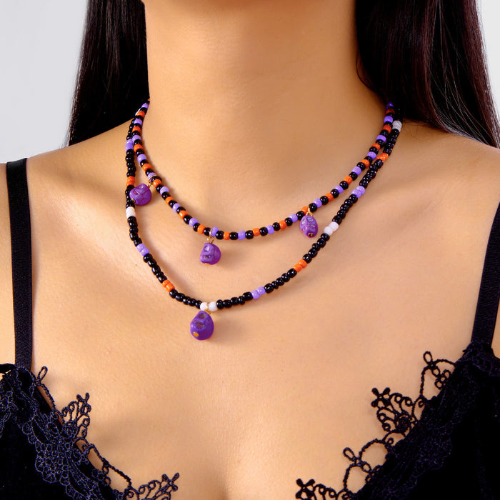 Wholesale  Necklace Personalized Horror Skull Ghost Funny Set Chain Pendant Necklace Women