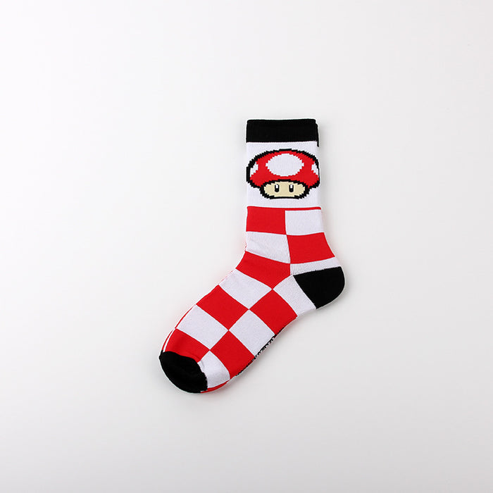 Wholesale Leisure sports jacquard youth women's cotton couple mid tube socks men's trendy socks