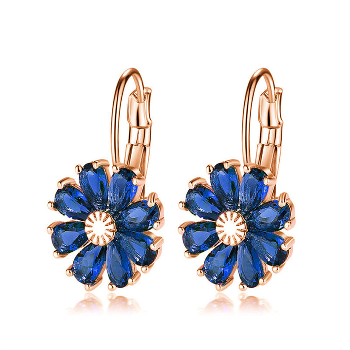 Wholesale Colorful Zircon Ear Nails, Kashi New Zircon Flower Ear Buckle