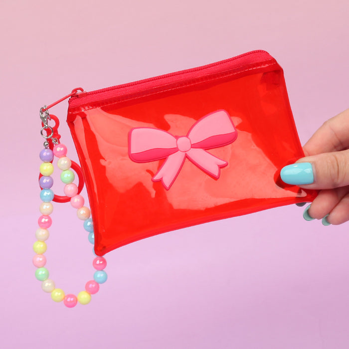 Wholesale Trendy Transparent Pink PVC Coin Purse Candy Style Wedding Favor Decorative Car Key Accessory For Resale