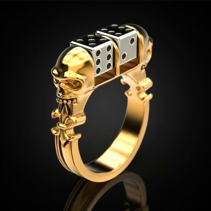 Wholesale Personalized Punk Gold Dice Ring Wholesale