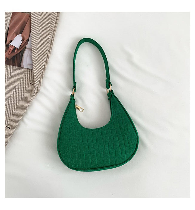 Wholesale Stone Pattern Underarm Felt Shoulder Bag JDC-SD-SYuan010