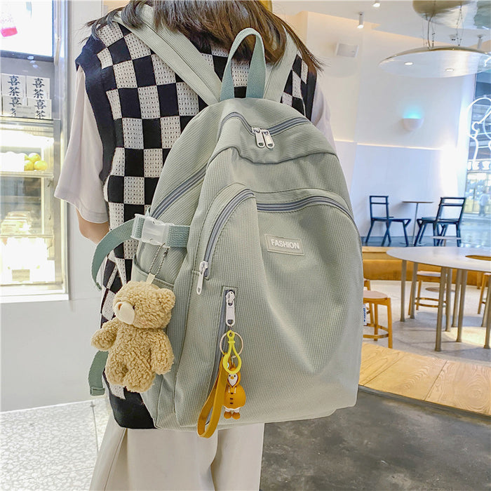 Wholesale Nylon Simple Fresh Solid Color Girls Backpack JDC-BP-YuanDuo020