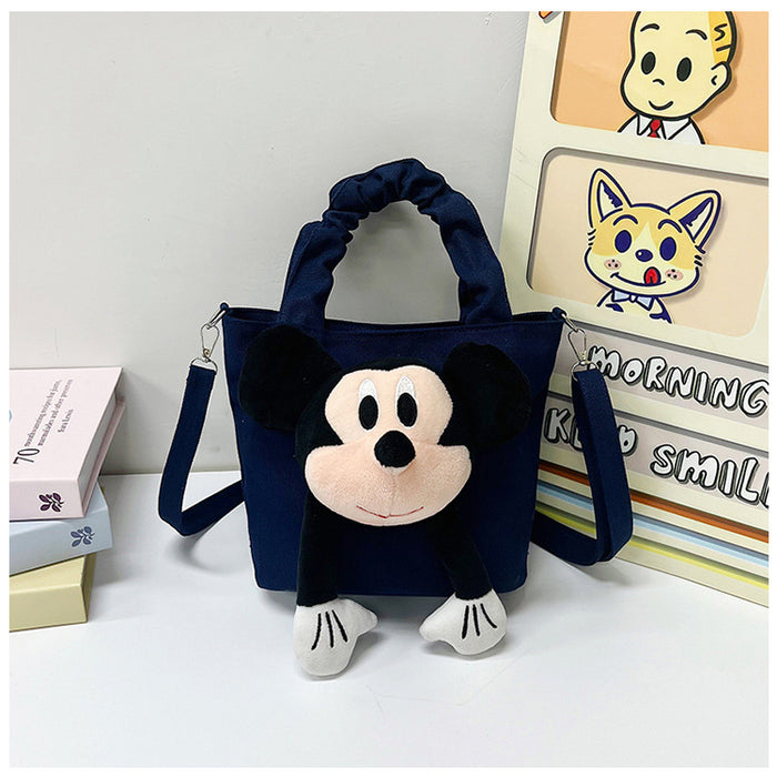 Wholesale Canvas cartoon plush bucket shoulder bag that can be carried by hand