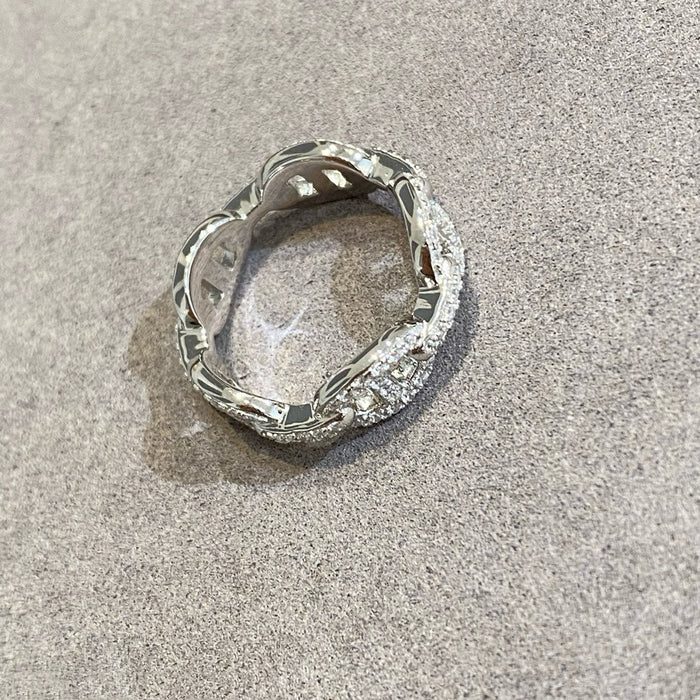 Wholesale Gold plated ring full of diamonds, personalized, niche, simple, versatile ring