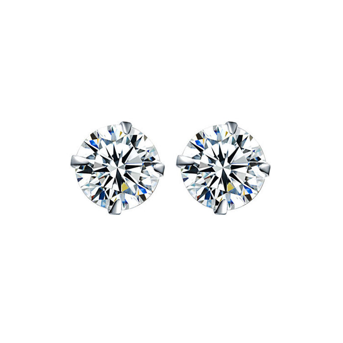 Wholesale  white rhinestone 925 silver needle diamond stud earrings men and women zircon ear bone stud