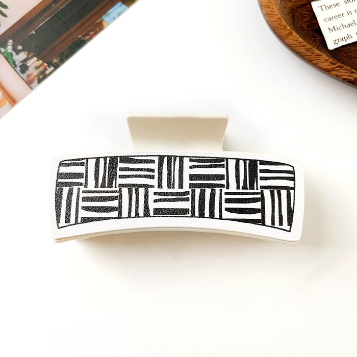 Wholesale Pu Printed Shark Clip Western Style Retro Leather Hairpin Hair Grabber Hair Accessories