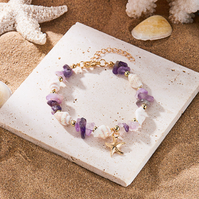 Wholesale Shell Bohemian Necklace and Bracelet Set Star and Sea Motif Jewelry