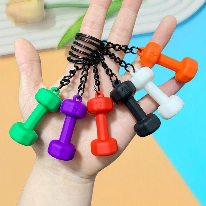 Wholesale Soft Rubber Dumbbell High-Value Sports Fitness Keychain