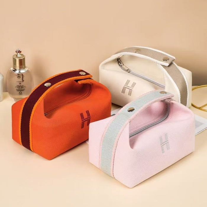 Wholesale Makeup bag, hand-held canvas bag, large capacity cosmetic storage bag, travel grooming bag