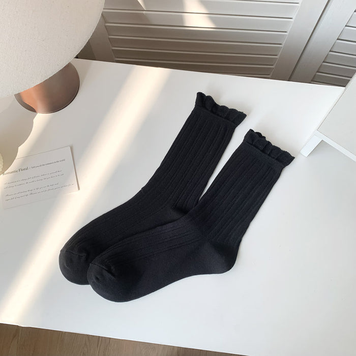 Wholesale Socks, lace, middle tube, loose mouth, pile of socks, cotton
