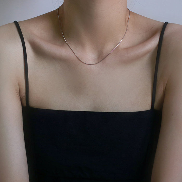 Wholesale  basic snake bone chain s925 sterling silver necklace simple all-match clavicle chain stackable