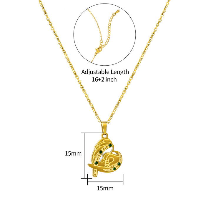 Wholesale Stainless Steel Gold-Plated Heart Necklace