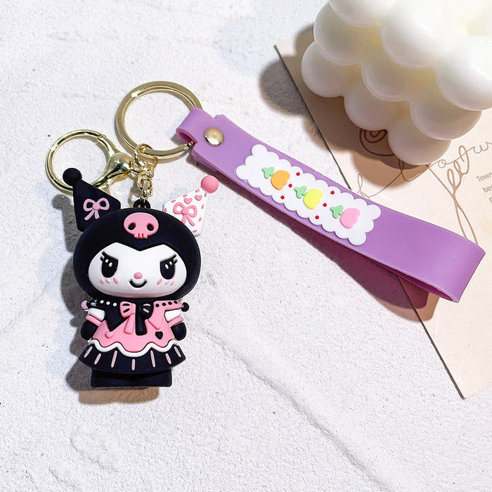 Wholesale Cartoon Silicone Keychain Hanging Accessories Car Bag Key Chain Pendant