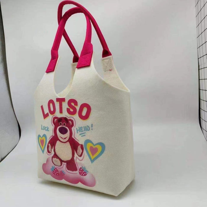 Wholesale Large capacity cartoon portable felt student handbag handbag super cute rabbit