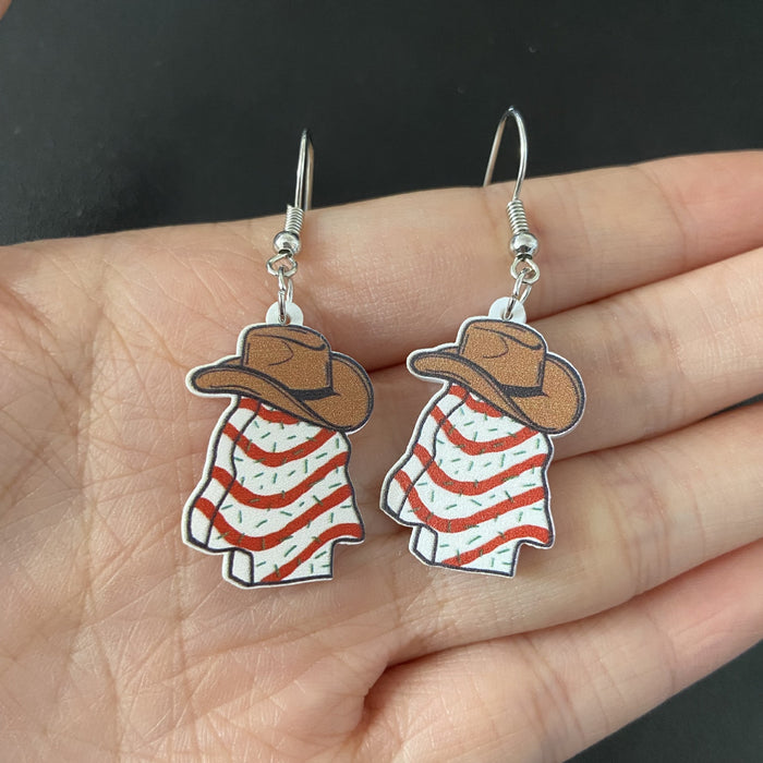 Wholesale Fashion Acrylic Cartoon Christmas Earrings With Reindeer Flamingo And Rainbow Designs Party Wear Jewelry Accessory