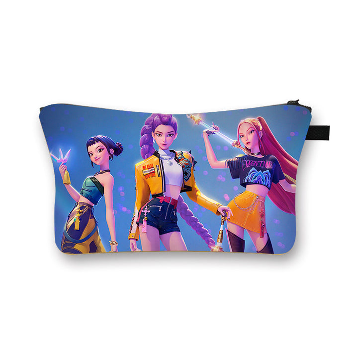 Wholesale Kpop Girls'  large capacity desktop storage cosmetic bag