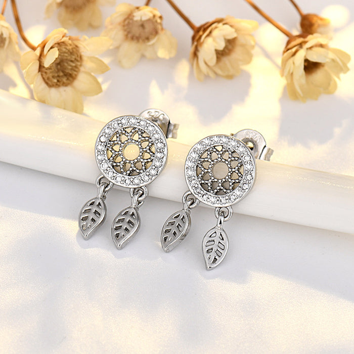Wholesale Dream Catcher Tassel Earrings Copper Zircon Fashion Accessory