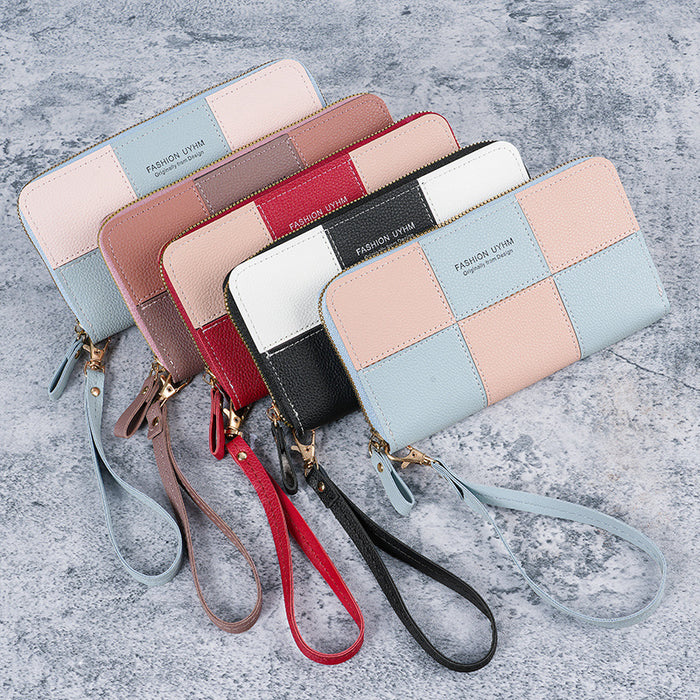 Wholesale Geometric Pattern PU Long Wallet with Phone Pocket - Trendy Fashion Accessory