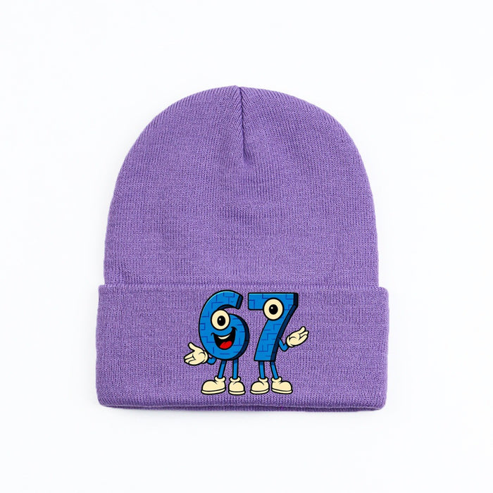 Wholesale Letter pattern knitted hat wool hat warm hat