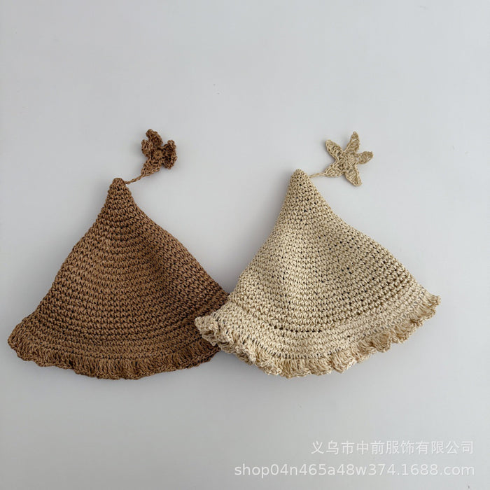 Wholesale Children's Straw Hat Personalized Sunshade Sunscreen Elf Hat