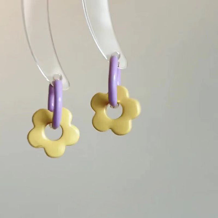 Wholesale Colorful flower earrings, sweet, fashionable and cute earrings