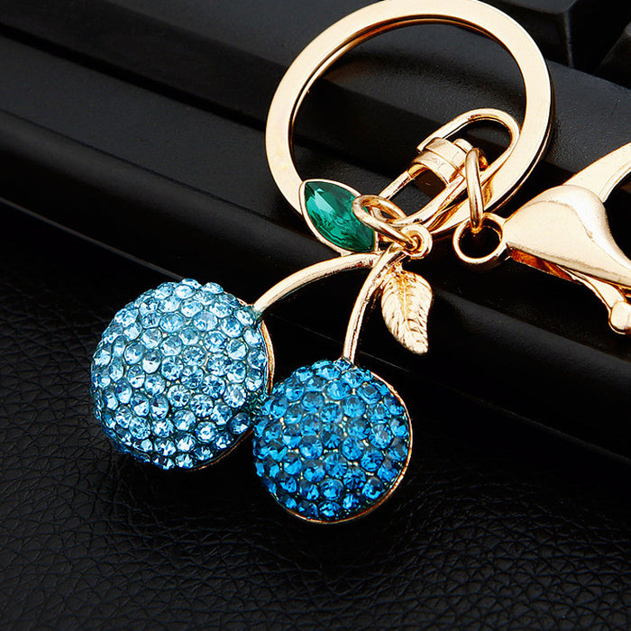Wholesale Diamond studded car keychain pendant, metal keychain ring, cute and creative