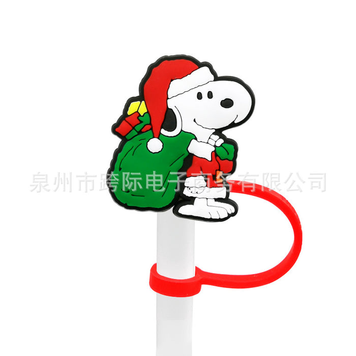 Wholesale Cartoon style straw cover, straw cap, silicone dust stopper, cute anime party straw decoration